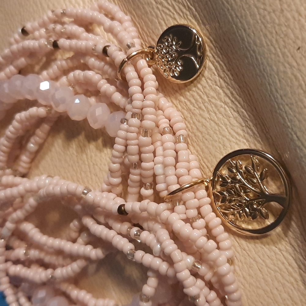 Gypsy Sun Pale pink Gold Tree charm hand made bracelets - Picture 3 of 3